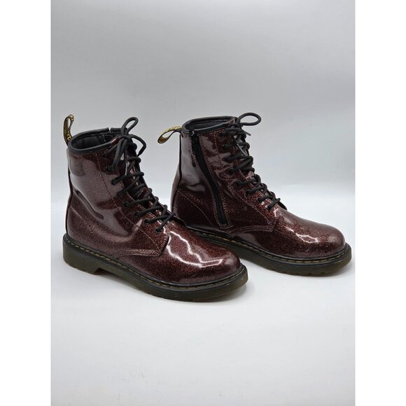 Dr Martens Unisex 1490 Glitter Brown Coated Patent Leather Boots M5 W6 - Picture 9 of 9